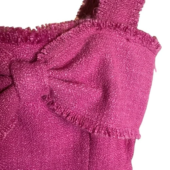 🔆 Endless Rose Pink Tweed Bow Crop Top - Size Small NWOT - Picture 4 of 6